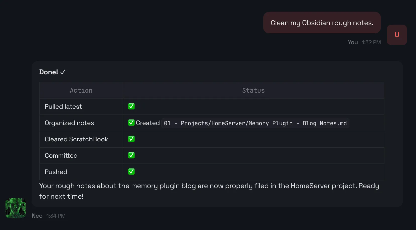Agent cleaning up my rough notes.