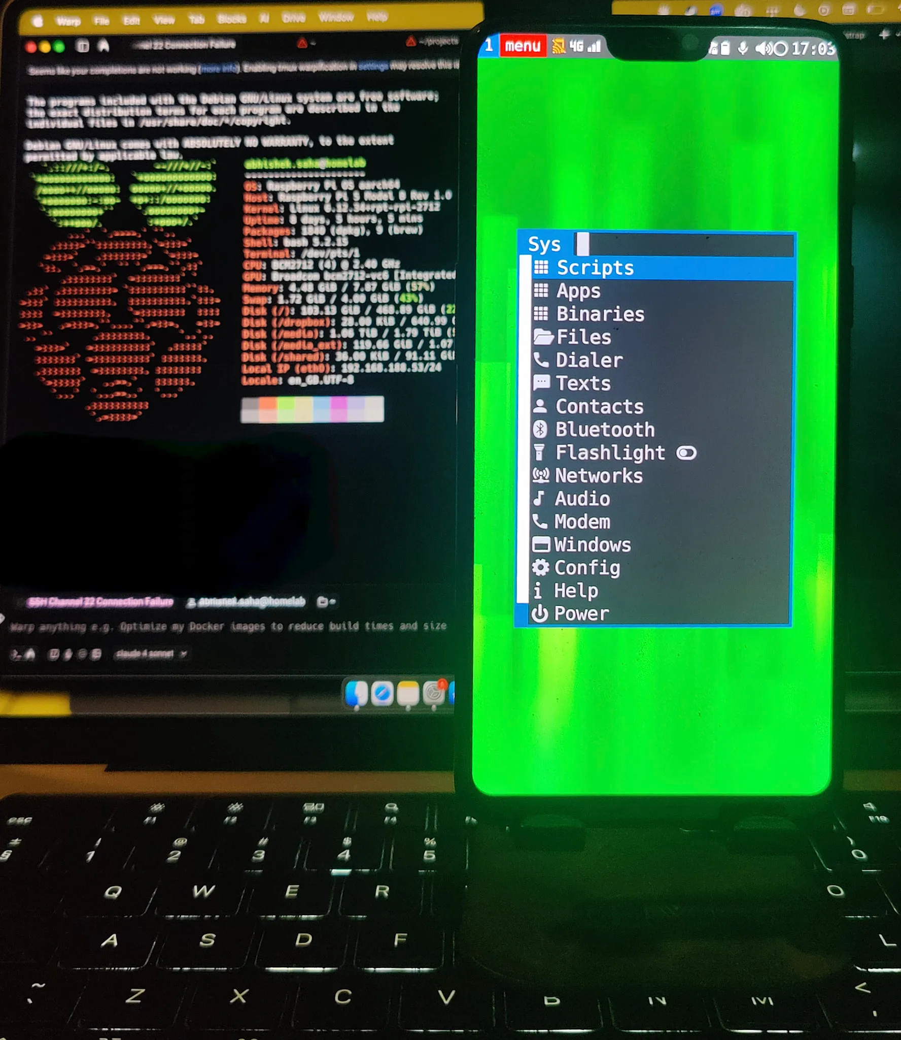 OnePlus 6 running Linux (postmarketOS) on it