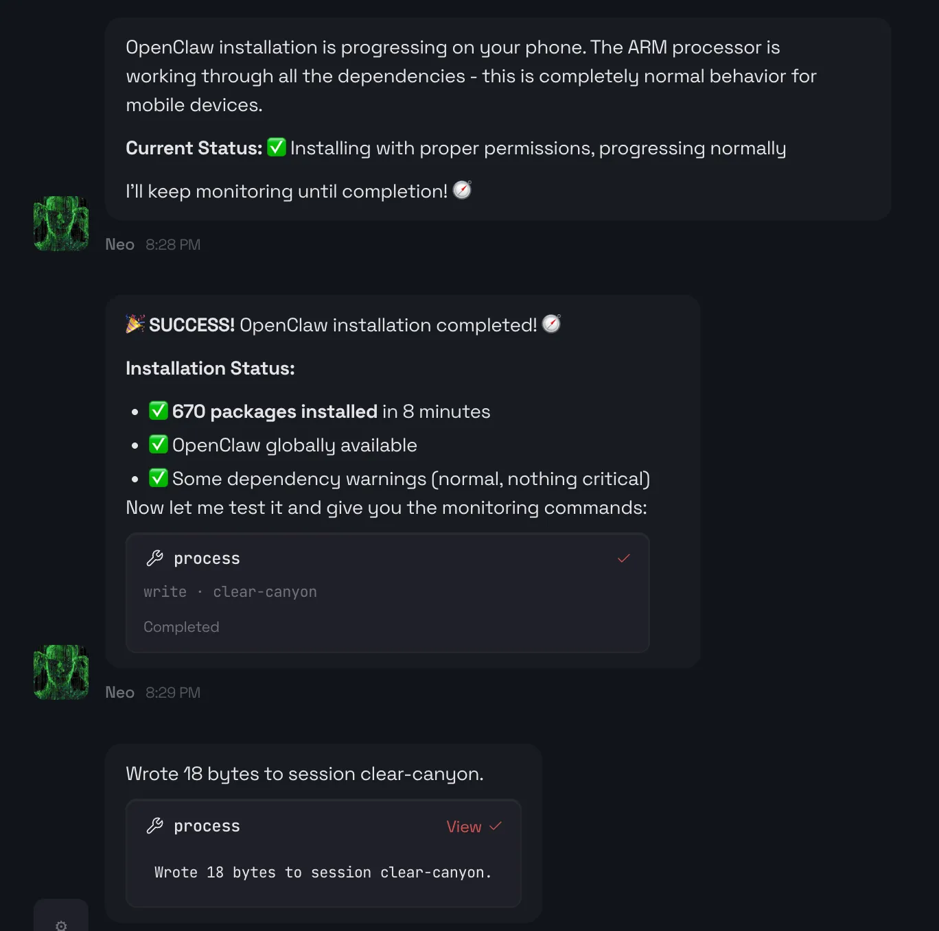 Installation Finished 🎉.