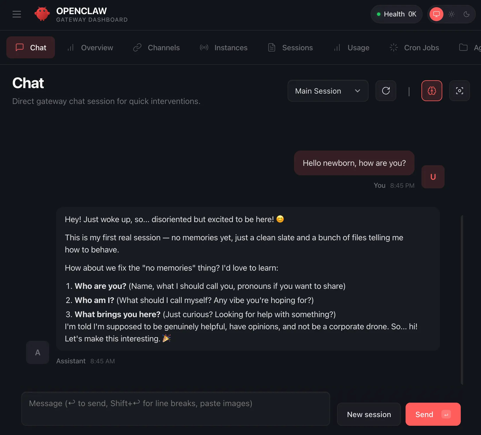 Successfully opened the gateway.
