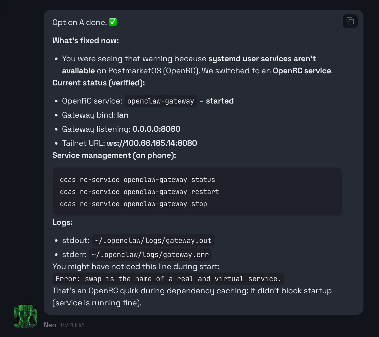 My homelab running OpenClaw