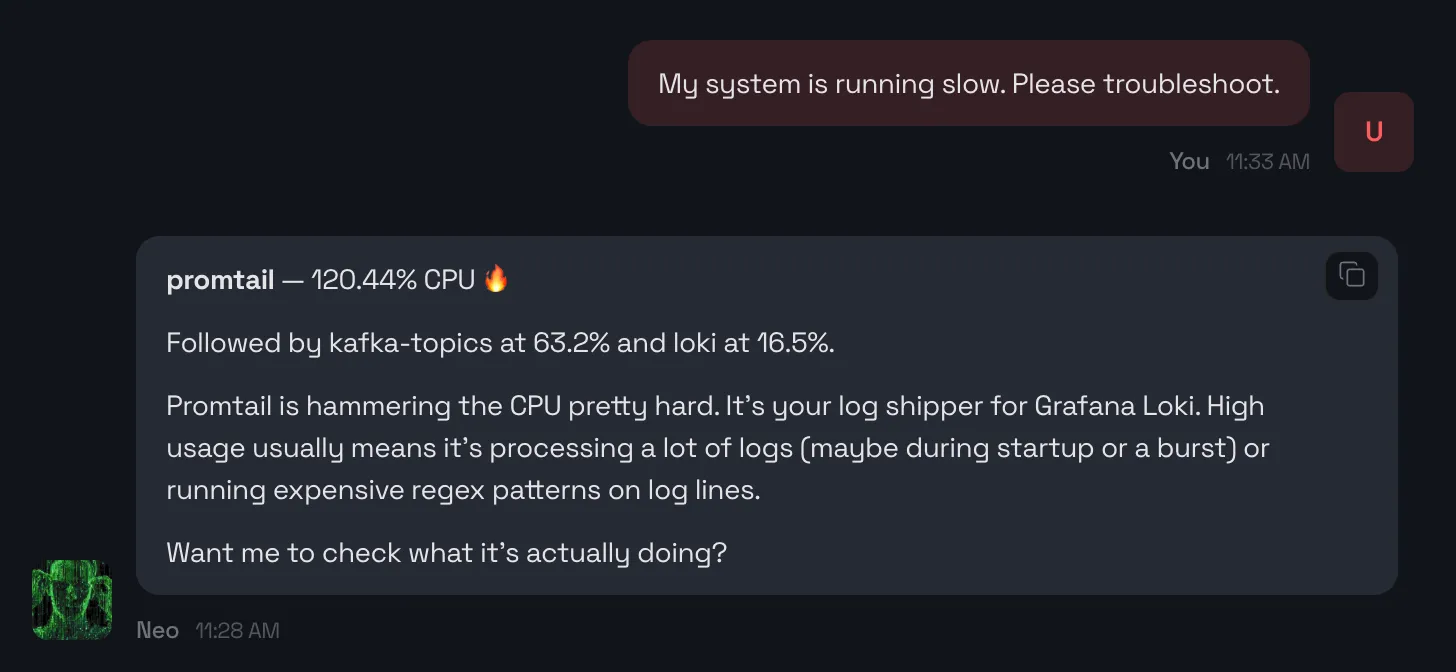 Troubleshooting system