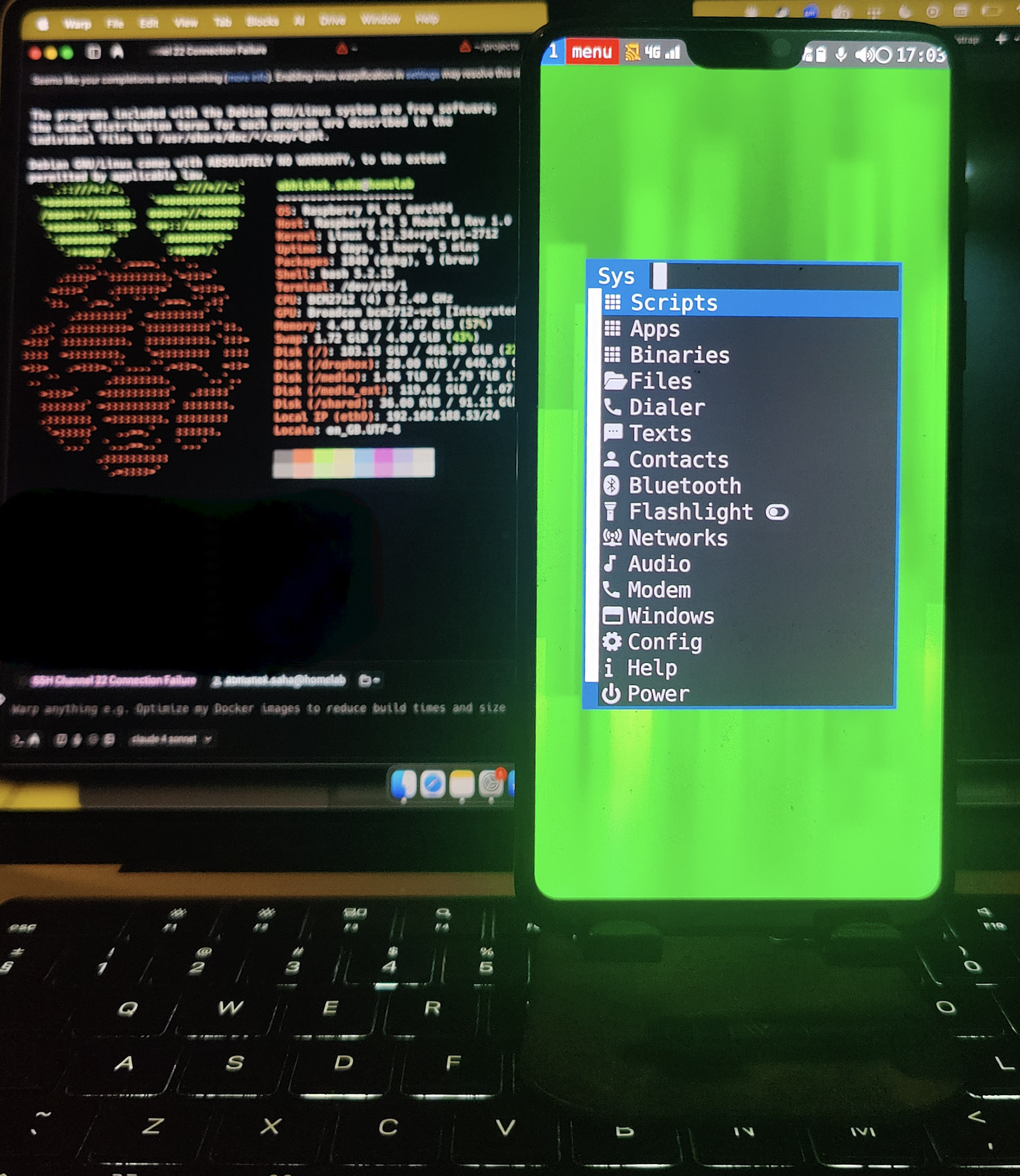 OnePlus 6 running Linux (postmarketOS) on it