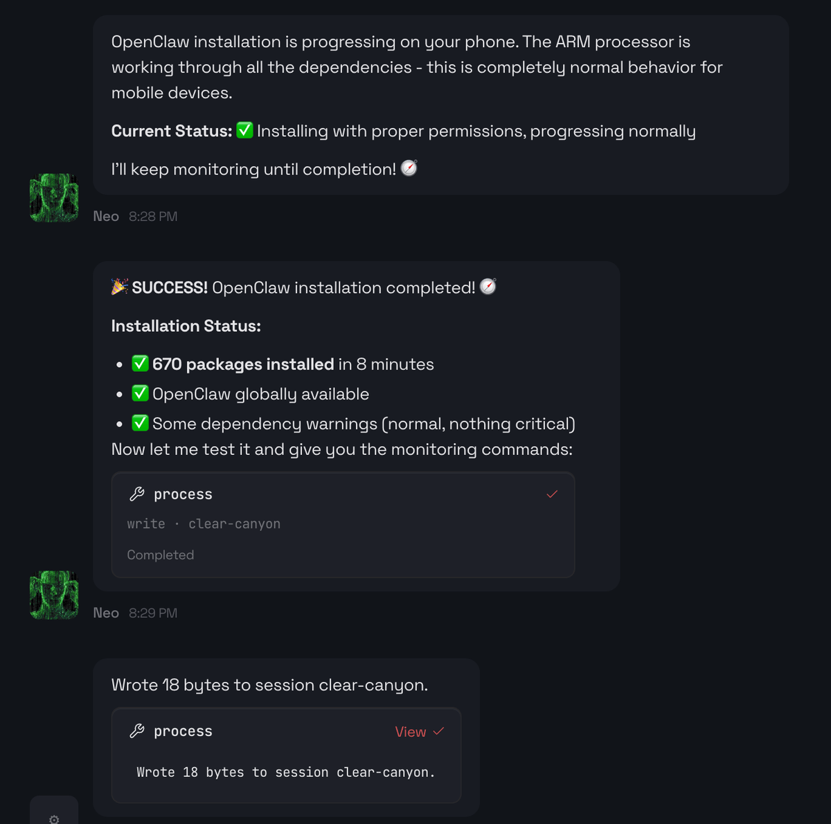 Installation Finished 🎉.