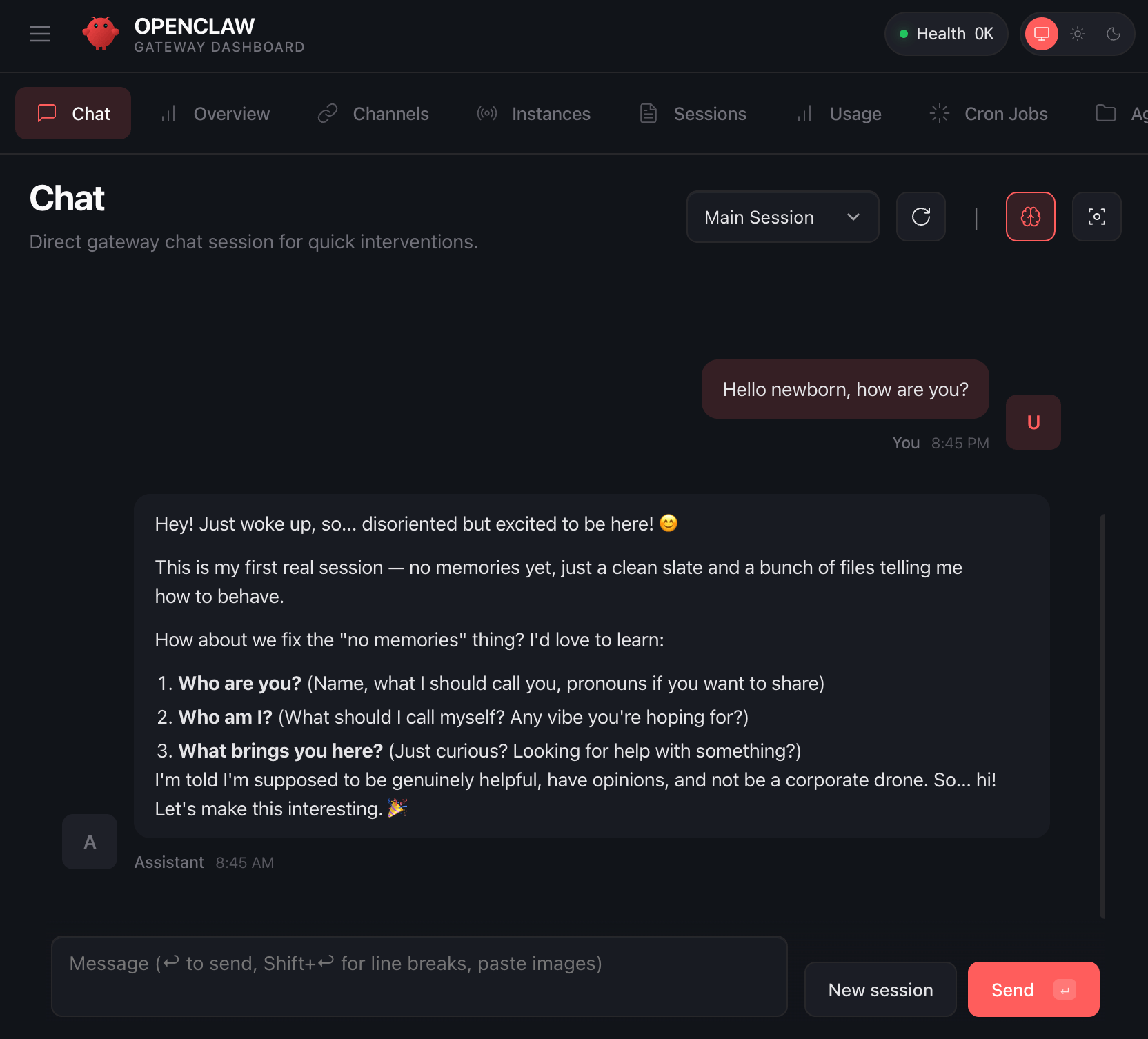Successfully opened the gateway.
