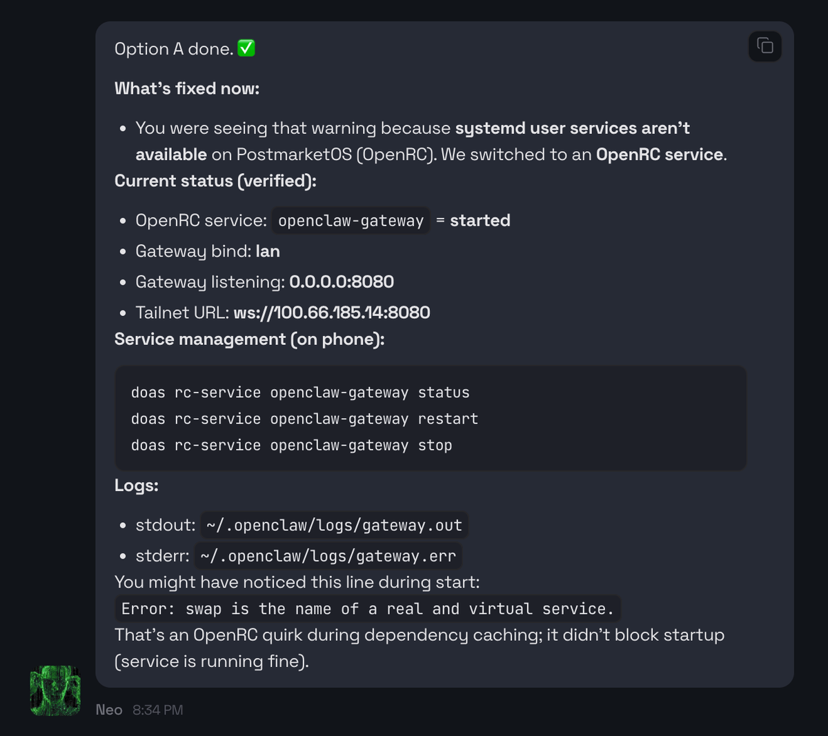 My homelab running OpenClaw