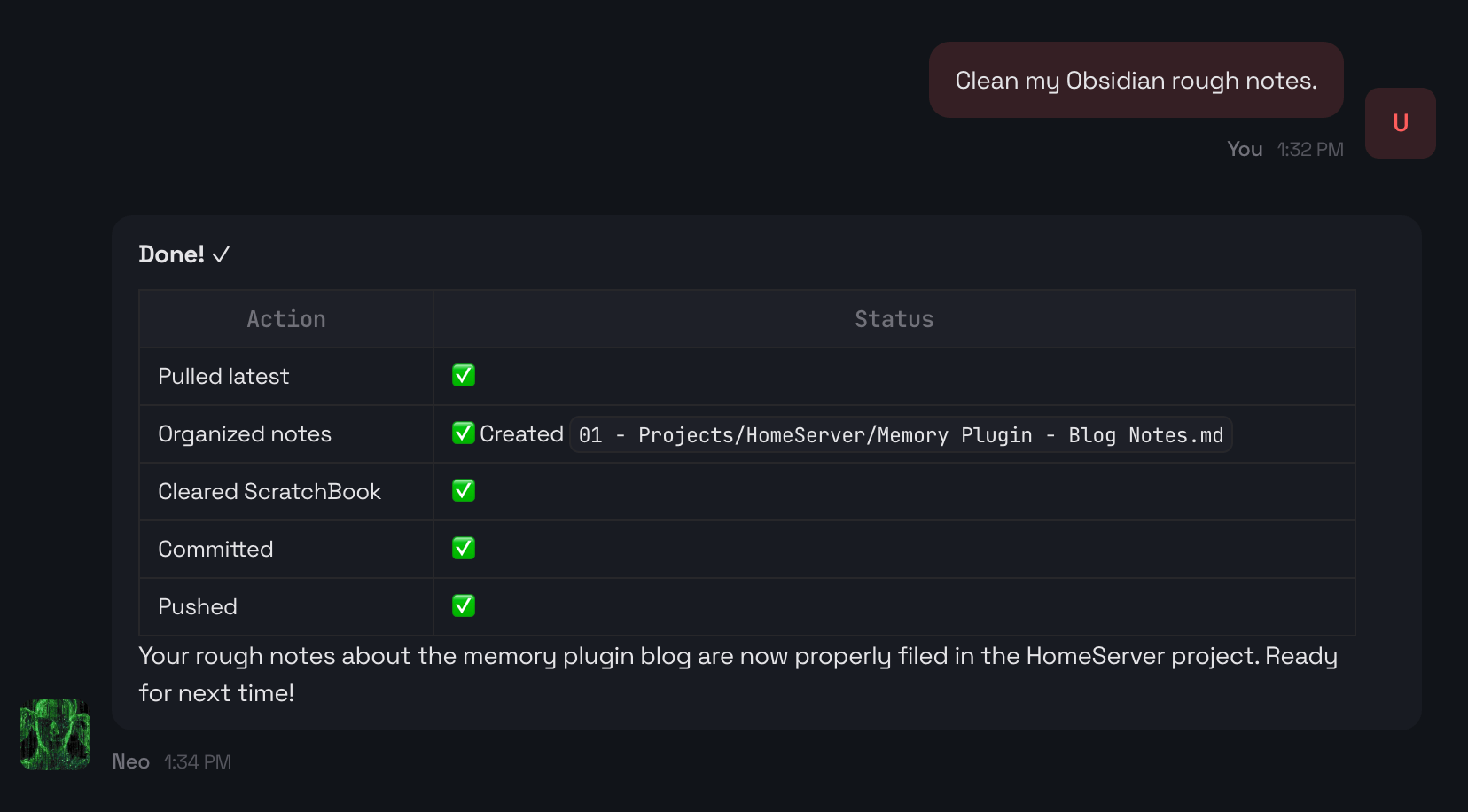 Agent cleaning up my rough notes.