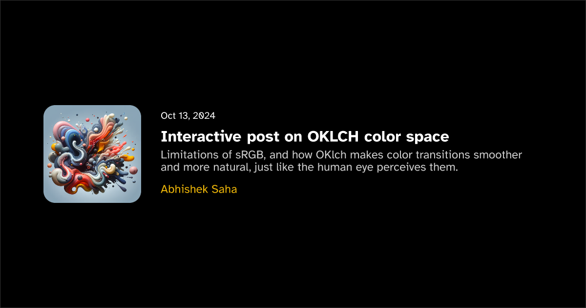 Poster for Interactive post on OKLCH color space | Little Things